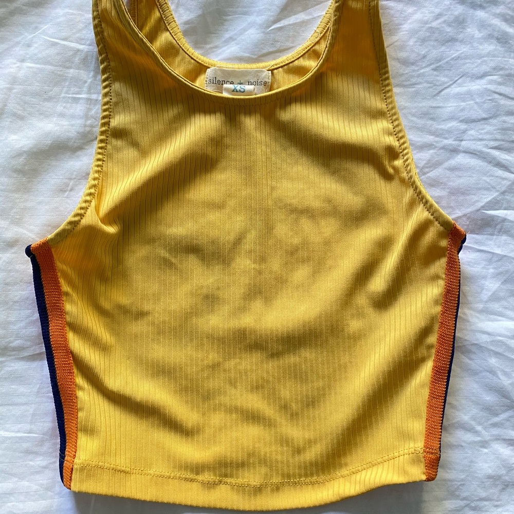 Yellow Tank top with striped sides